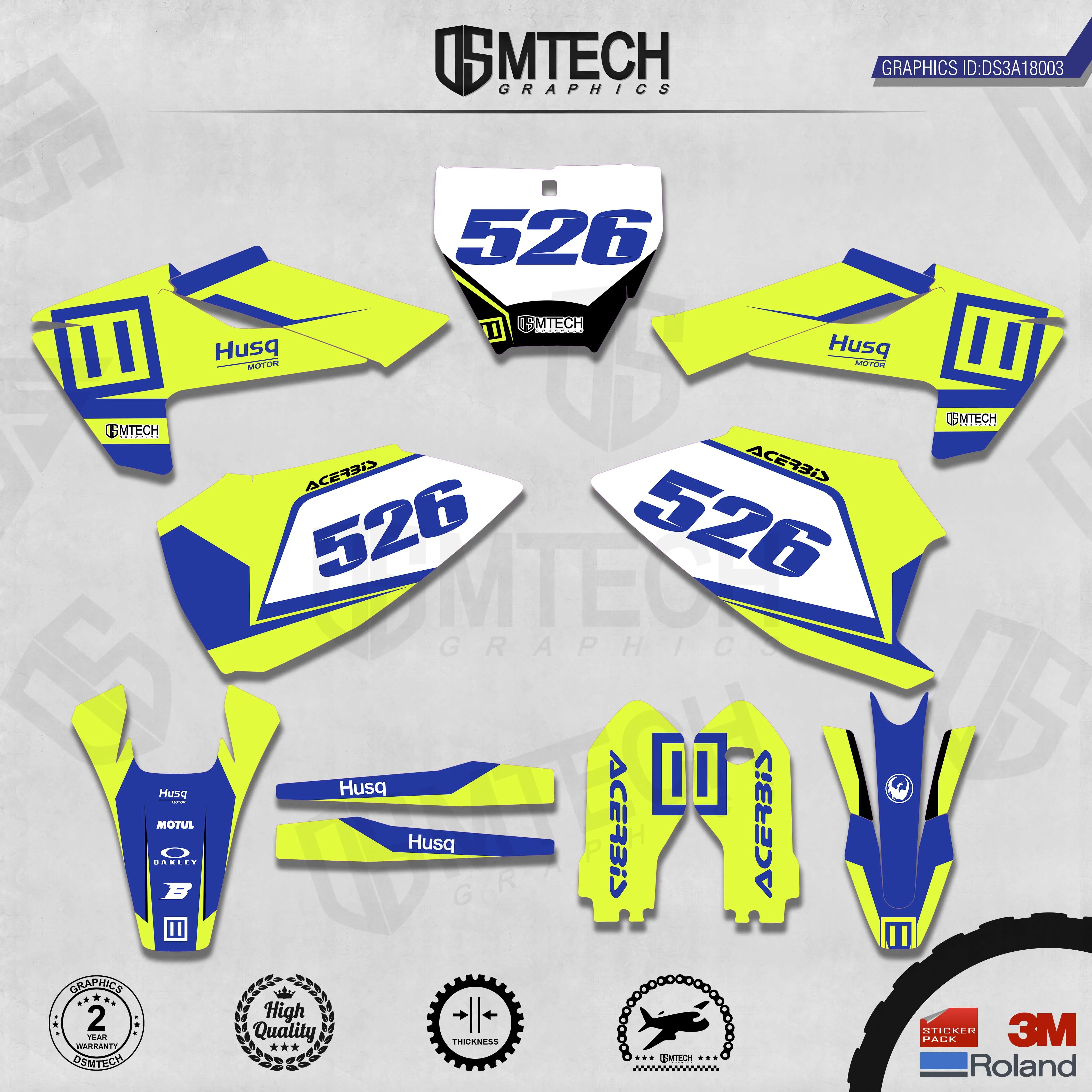 DSMTECH Customized Team Graphics Backgrounds Decals 3M Custom Stickers For TC85 2018-2020 003