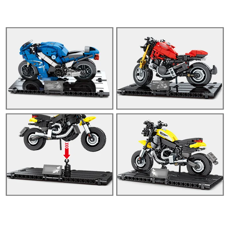 Гоночный мотоцикл модель строительные блоки лего Technic Creator автомобили Кирпичи