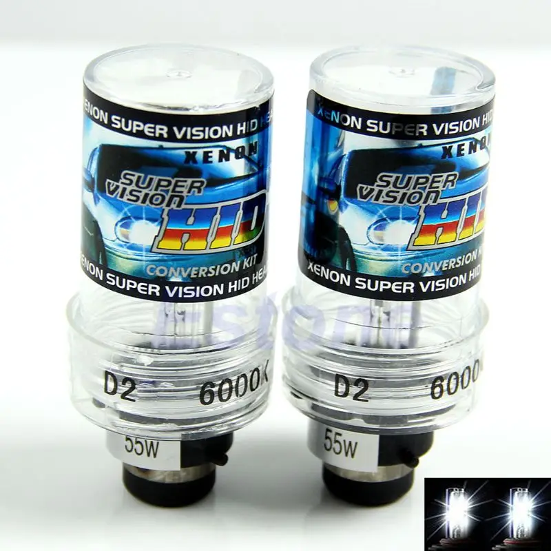 

2Pcs D2S 6000K 55W HID Xenon Replacement Headlight Bulb Car Light Lamps NEW