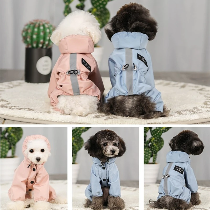 Всесезонный светоотражающий плащ для домашних животных ветровка собак холщовая