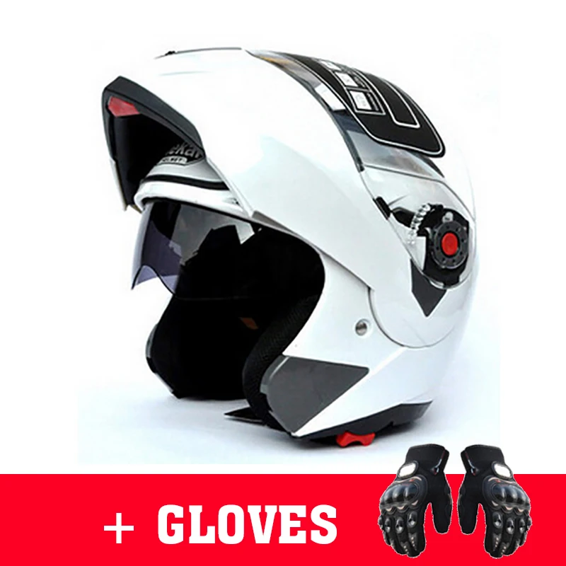 Мотоциклетный шлем с откидной крышкой гоночный для езды на мотоцикле двойными