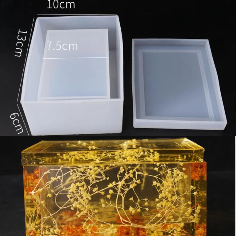 

Epoxy Resin Mold Silicone Material Tissue Storage Box Mold Tissue Box Creative Set Jewelry Box