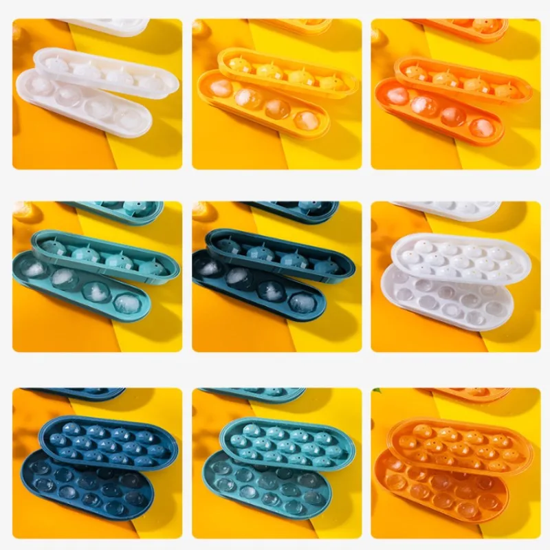 

New DIY Ice Cream Moulds Plastic Molds Ice Tray Grid 3D Round Ice Molds Home Bar Party Use Round Ball Ice Cube Makers Kitchen