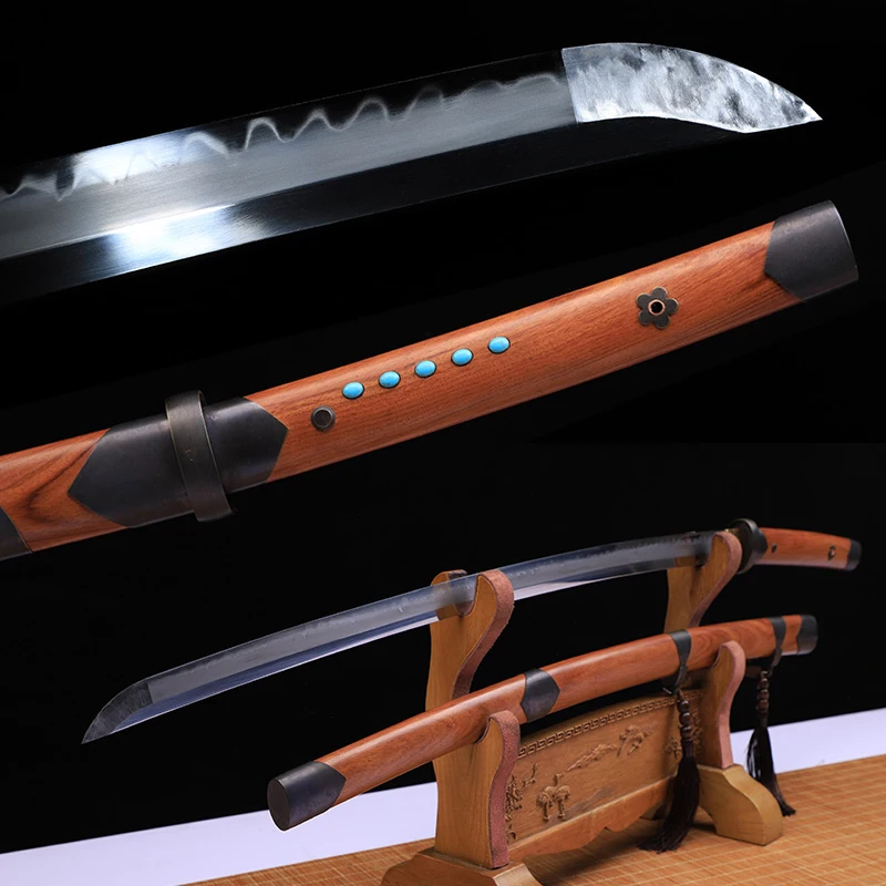 

Full tang Katanas japanese swordsTurns The Soil To Burn Blade Rosewood Scabbard Japanese Stone Fine Grinding Full Tang