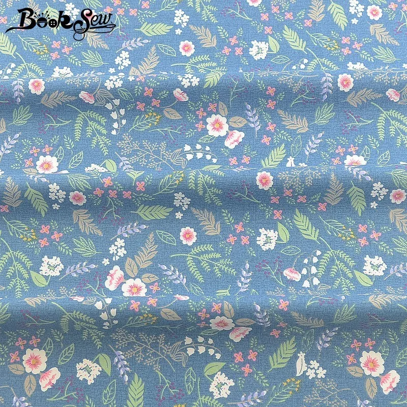 Booksew зеленый материал для шитья 100% хлопок Telas Tecido цветочный рисунок Цветочный