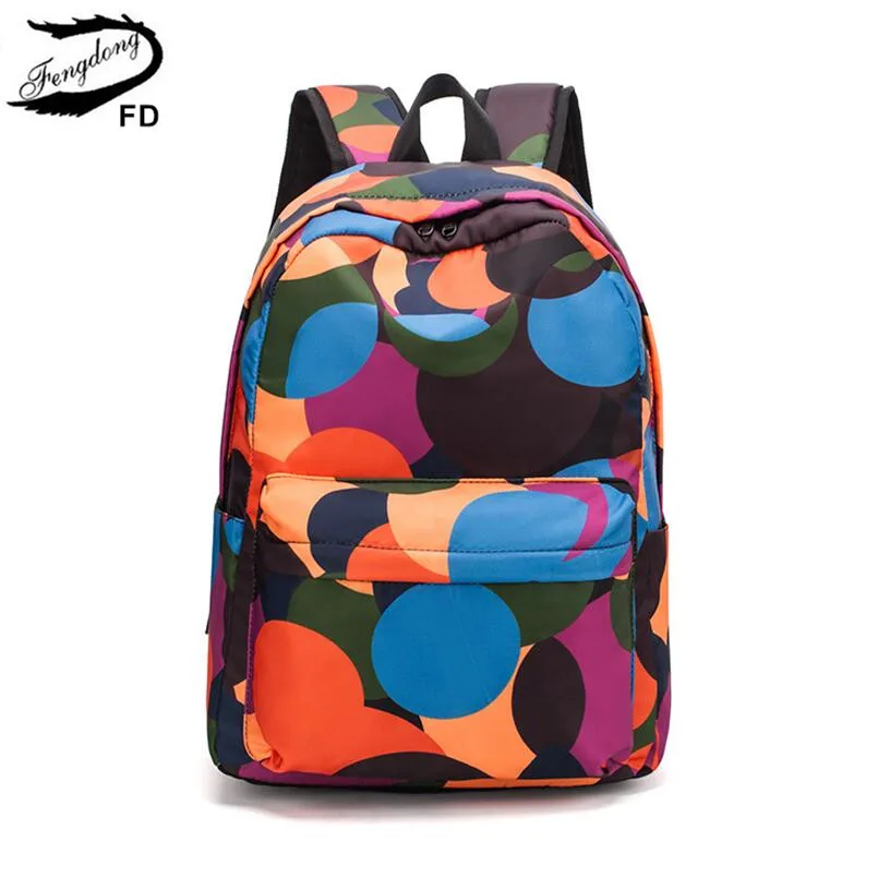 Женский легкий рюкзак Fengdong камуфляжный Водонепроницаемый Школьный для
