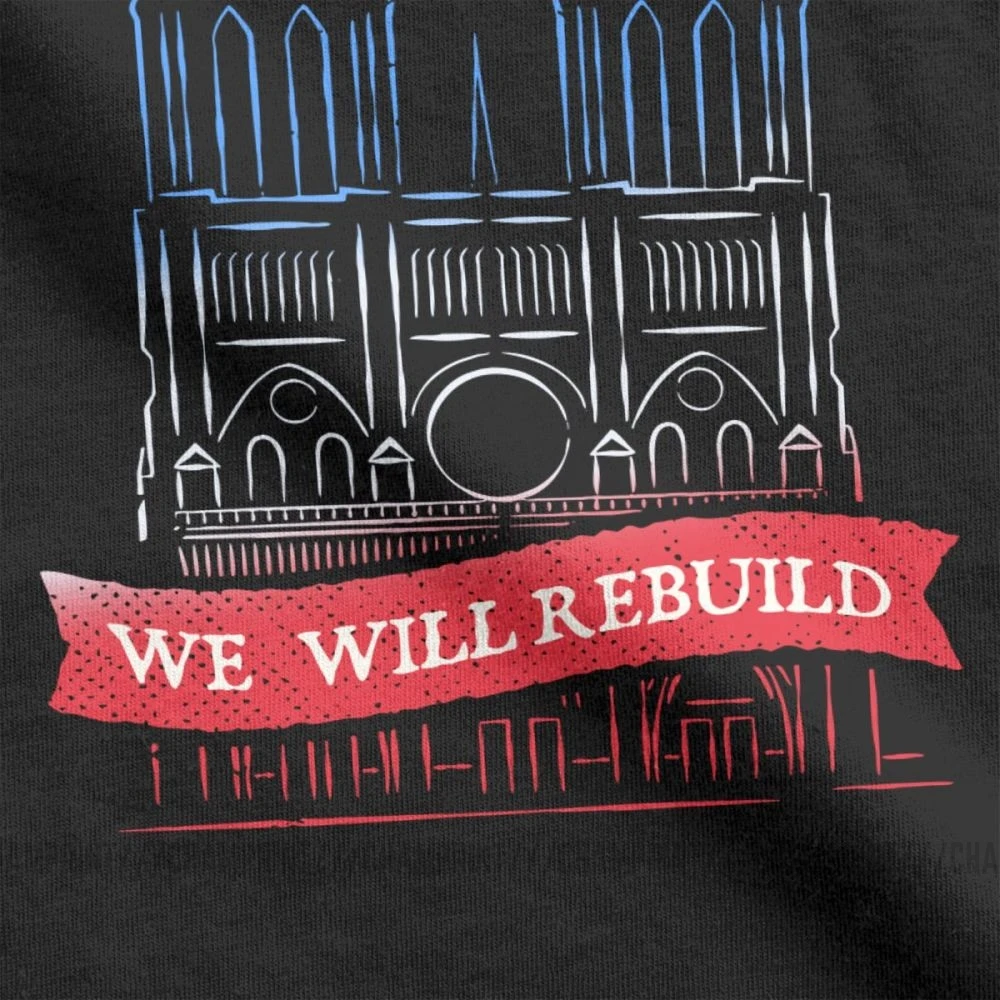Мы восстановим Нотр Дам футболка Соборная для мужчин молиться новинка 100% хлопок