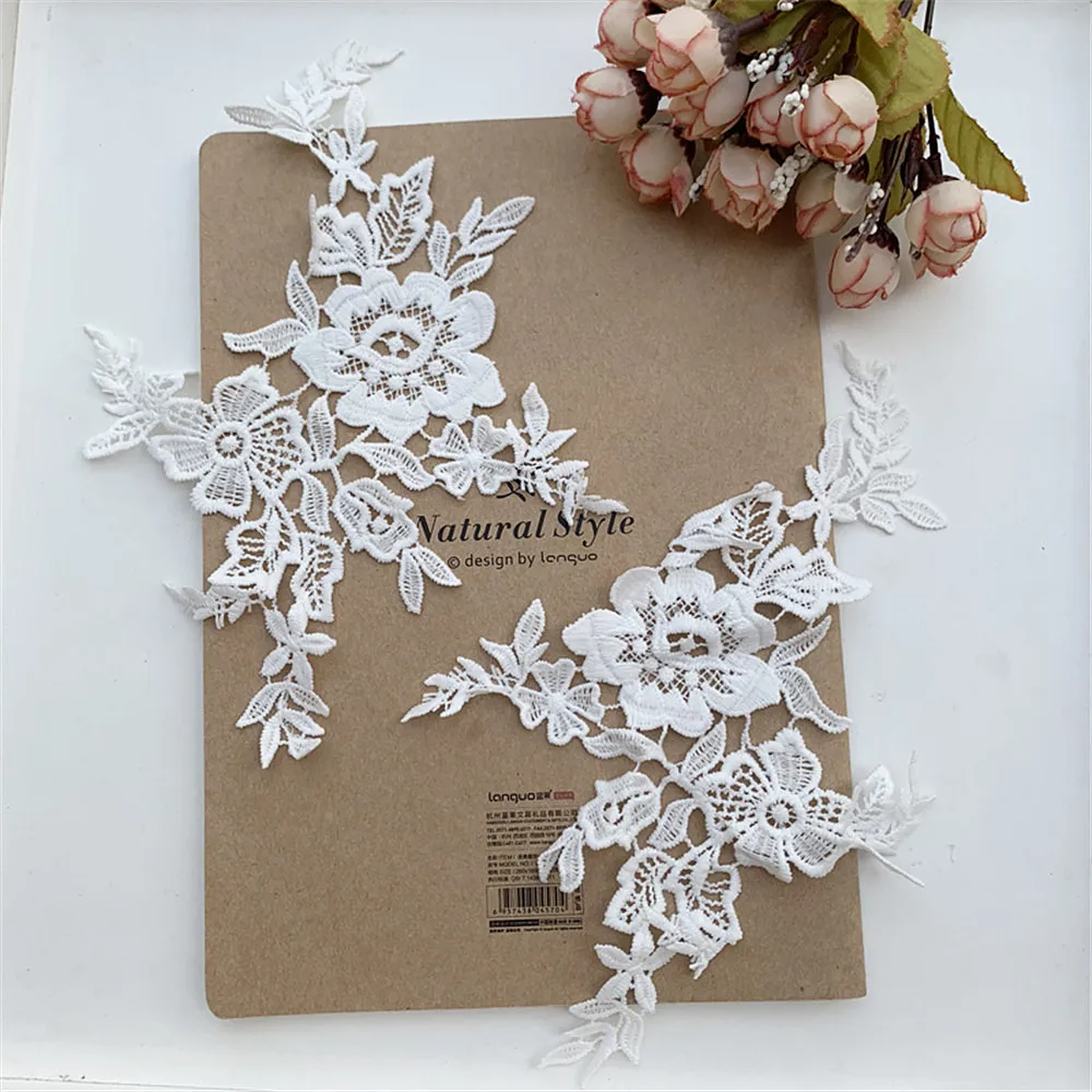 Maxsin 1 пара высококачественные водорастворимые кружевные вышитые цветочные