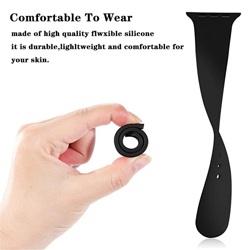 Мягкий силиконовый спортивный ремешок для наручных часов Apple Watch 38 мм/42 40 мм 44