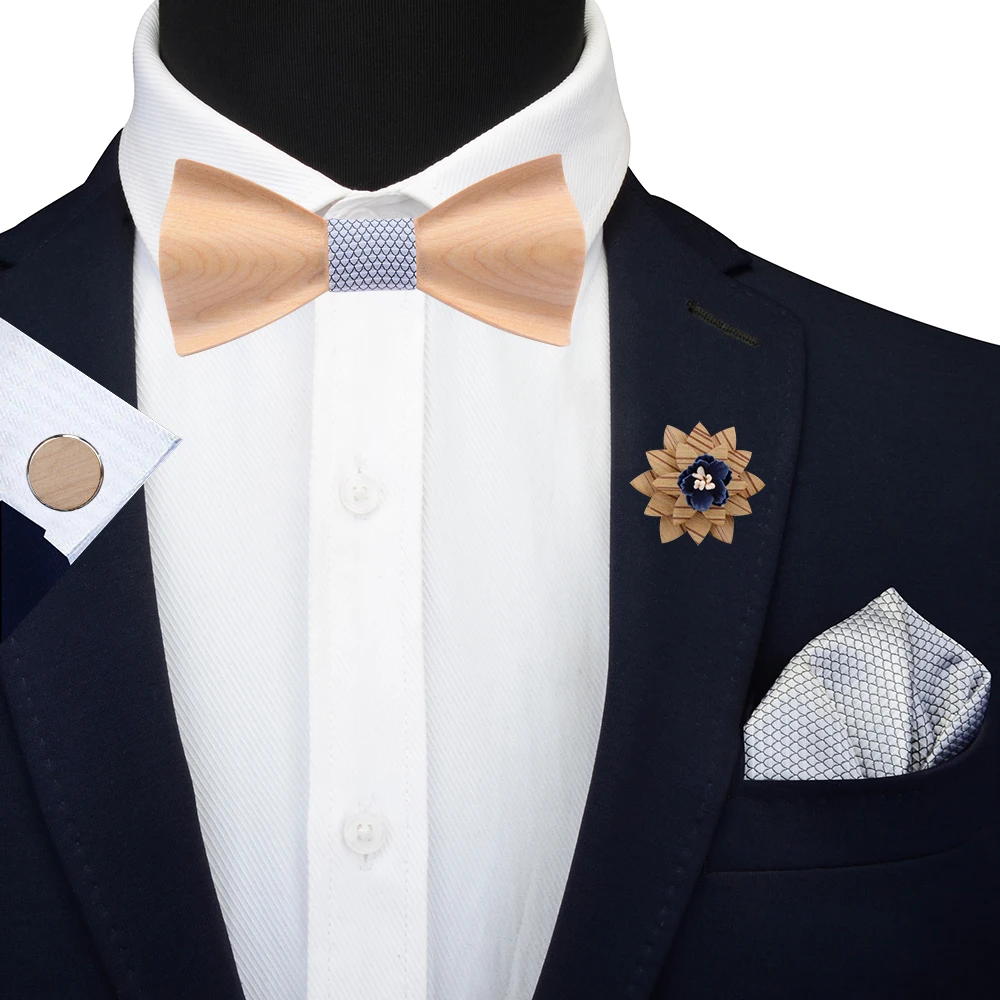 Новые 3D цветочные деревянные галстуки-бабочки для мужчин деревянная бабочка