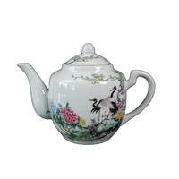china old porcelain pink crane pattern pot