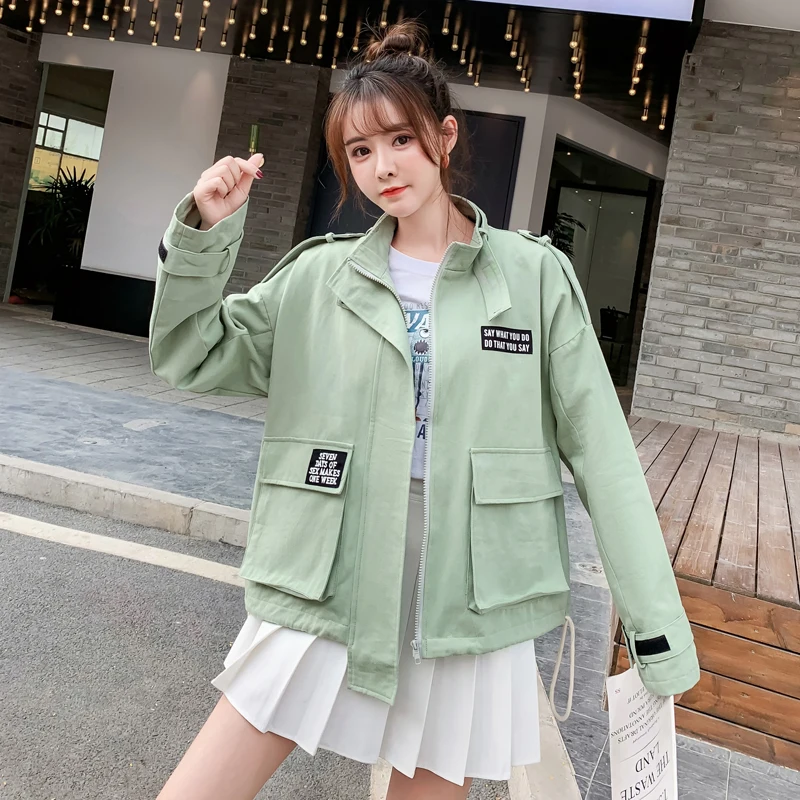 Женская куртка с длинным рукавом Свободное пальто модным принтом повседневный