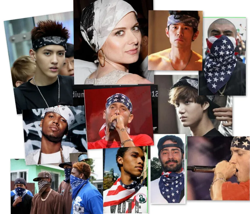 Шарф-платок с принтом для хип-хопа 55 х55 см |