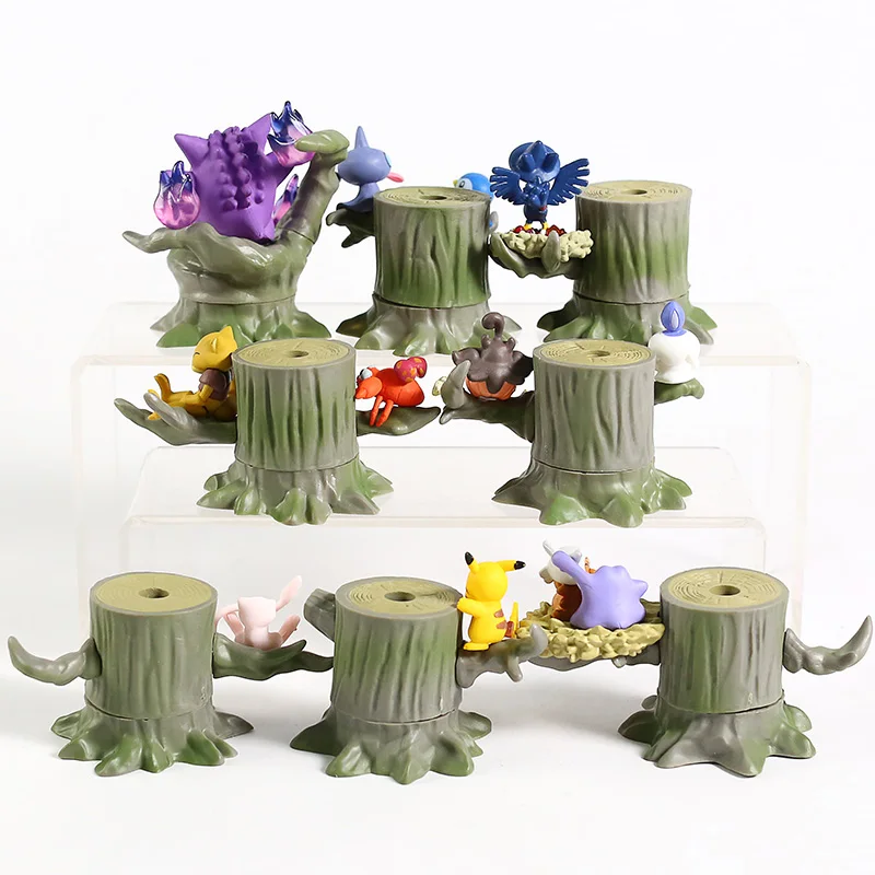 

Anime Monster Forest 2 Series Vol.3 Gengar Mew Ditto Cubone Litwick Pumpkaboo Paras Abra Piplup Shuppet Murkrow Toys 8pcs/set