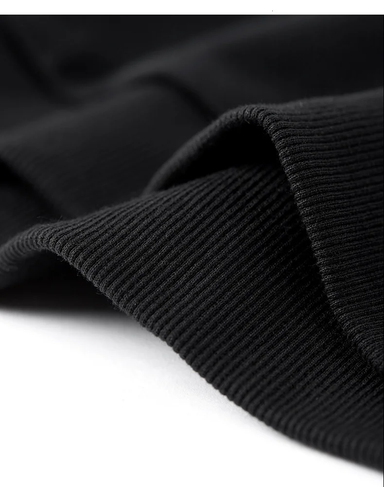 

KUEGOU 2020 Autumn 100% Cotton Embroidery Letter Black Sweatshirts Men Fashion Japanese Streetwear Hip Hop Male Clothes Top 2241