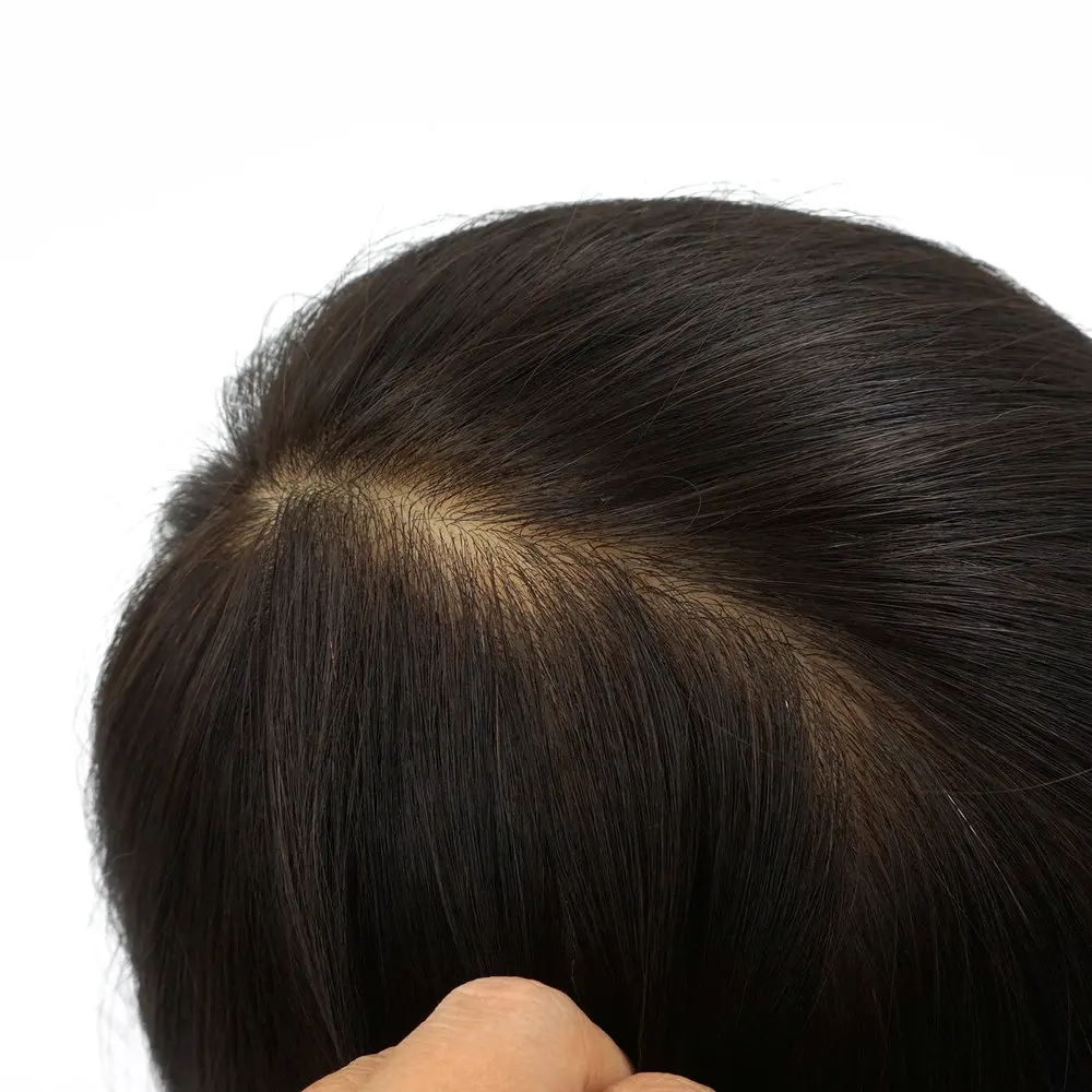 

Hstonir Injection Men Toupee 7x9" 100% Light Density Indian Remy Hair Men Wig Human Wigs Prosthesis Full Skin H054