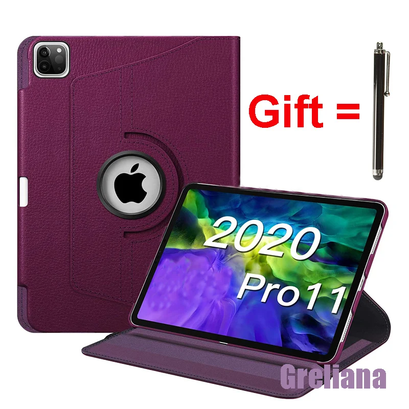 Для iPad Pro 11 чехол 2020 360 Вращающийся флип-чехол из искусственной кожи (полиуретан