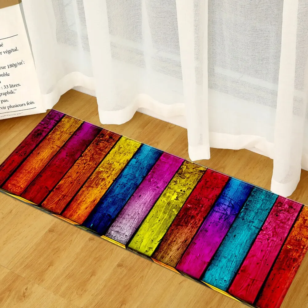 Кухня ковры коврики древесины Печатный нескользящий коврик для Гостиная дверной