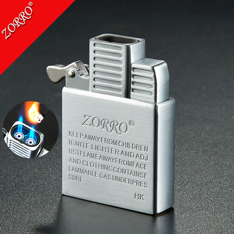 

Zorro Brass Original Brand New Stainless Steel Lighters Plug-in Gas Flame Windproof Lighter Bulk Mens Gift