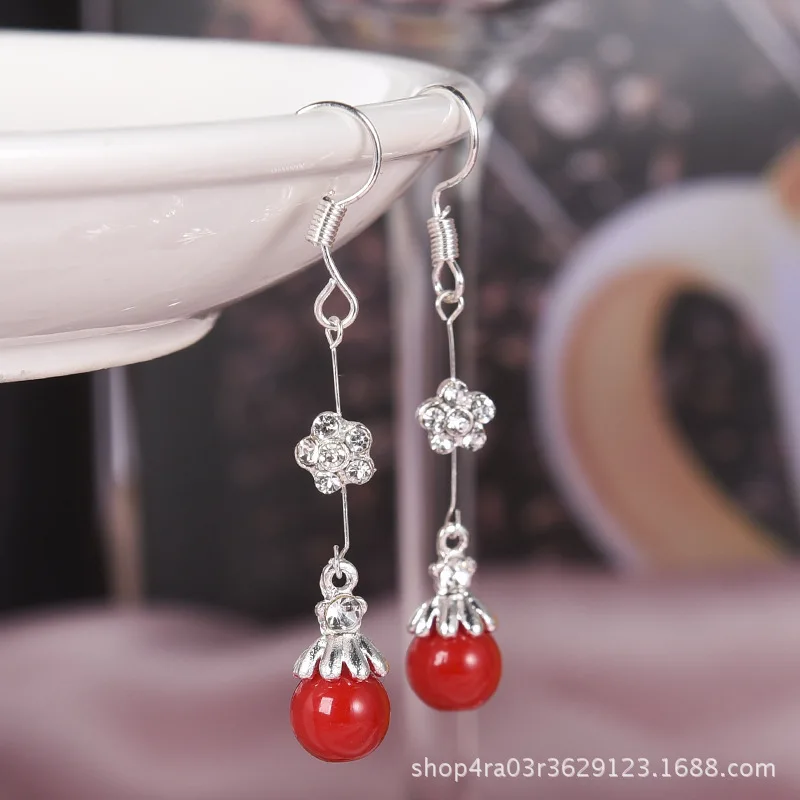 Женские серьги 2020 Корейская версия нового кристалла с длинной кисточкой цветные