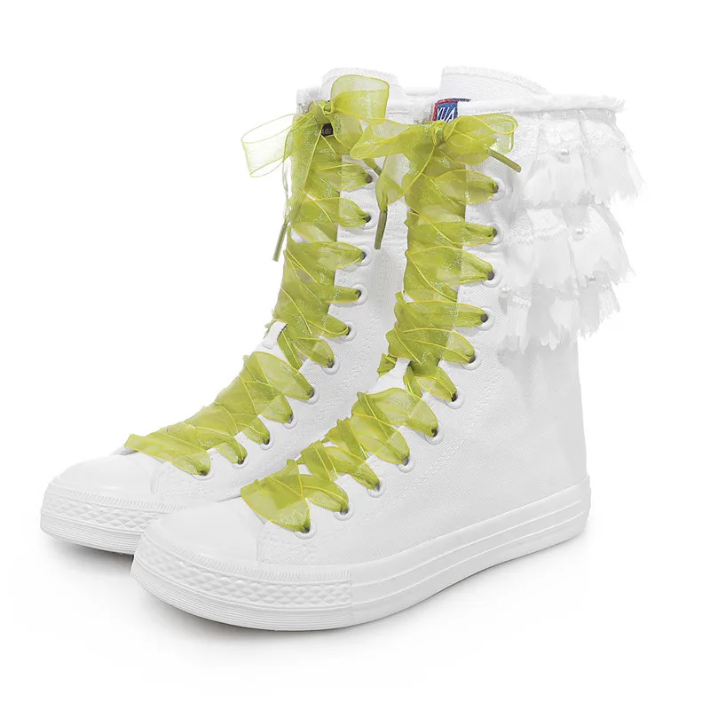 Женские кроссовки большого размера искусственная кожа высокие повседневная