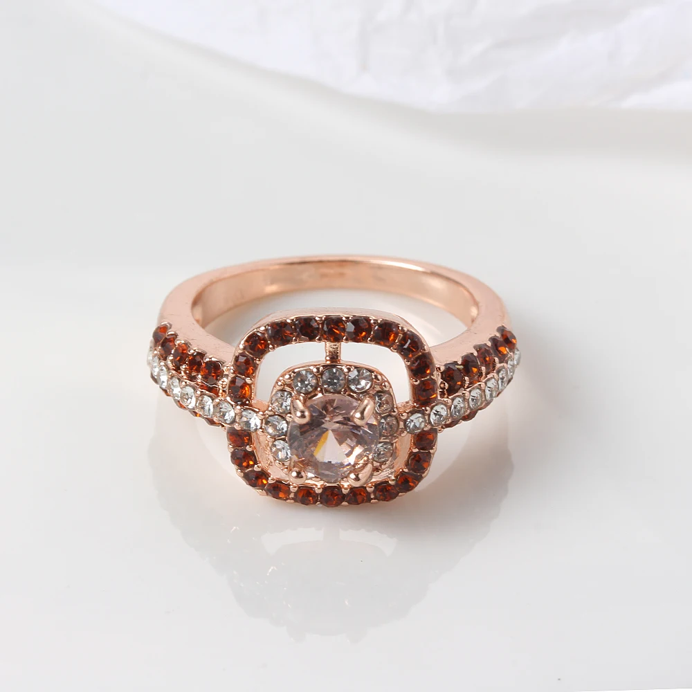 Beiver модные циркониевые кольца цвета шампанского для женщин свадебные украшения