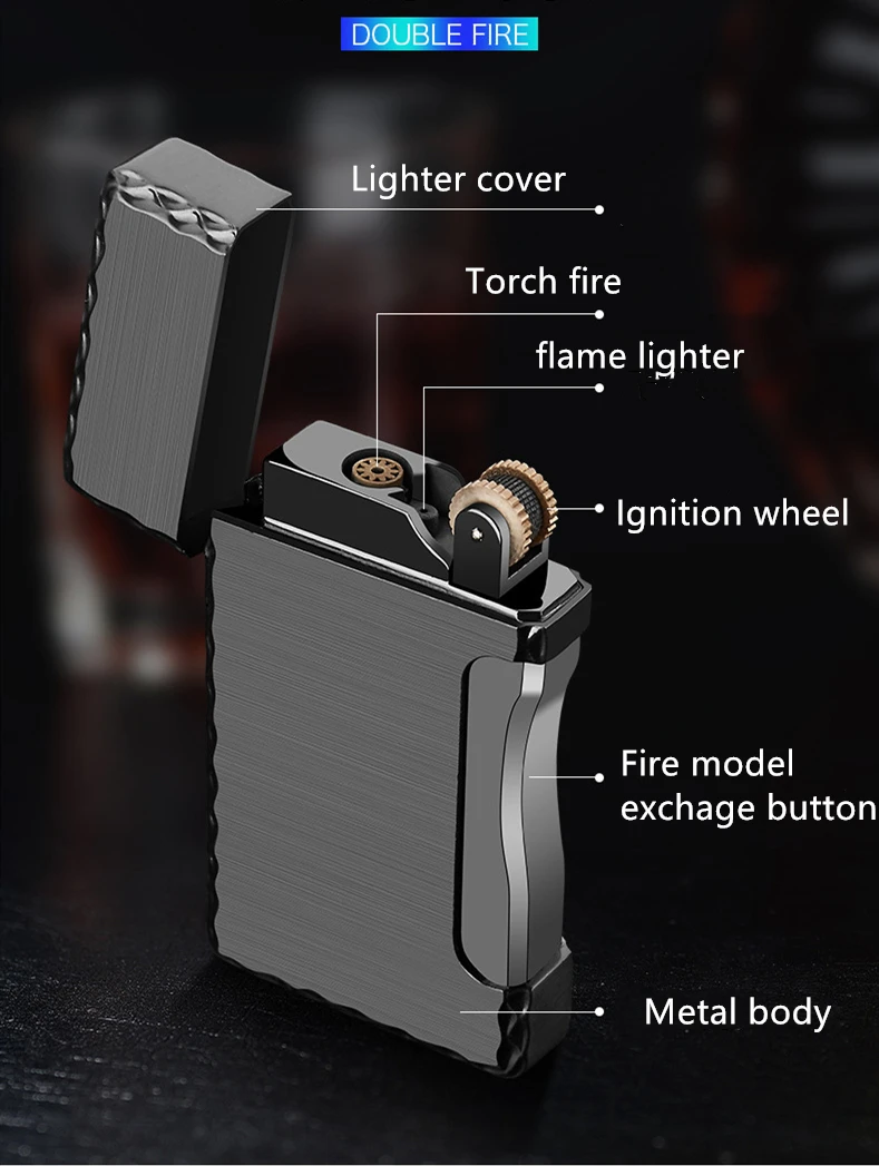 Бесплатная пожарфонарь Бо зажигалка металлическая кремневая прямая струйная
