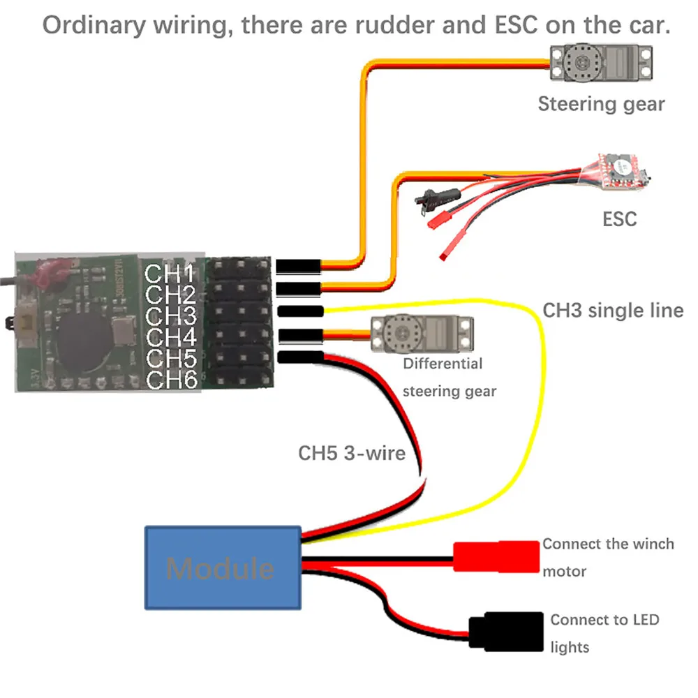 

2.4G 6-channel Receiver Remote Control Receiver for Radio RC Car Truck Buggy Boat Accessories