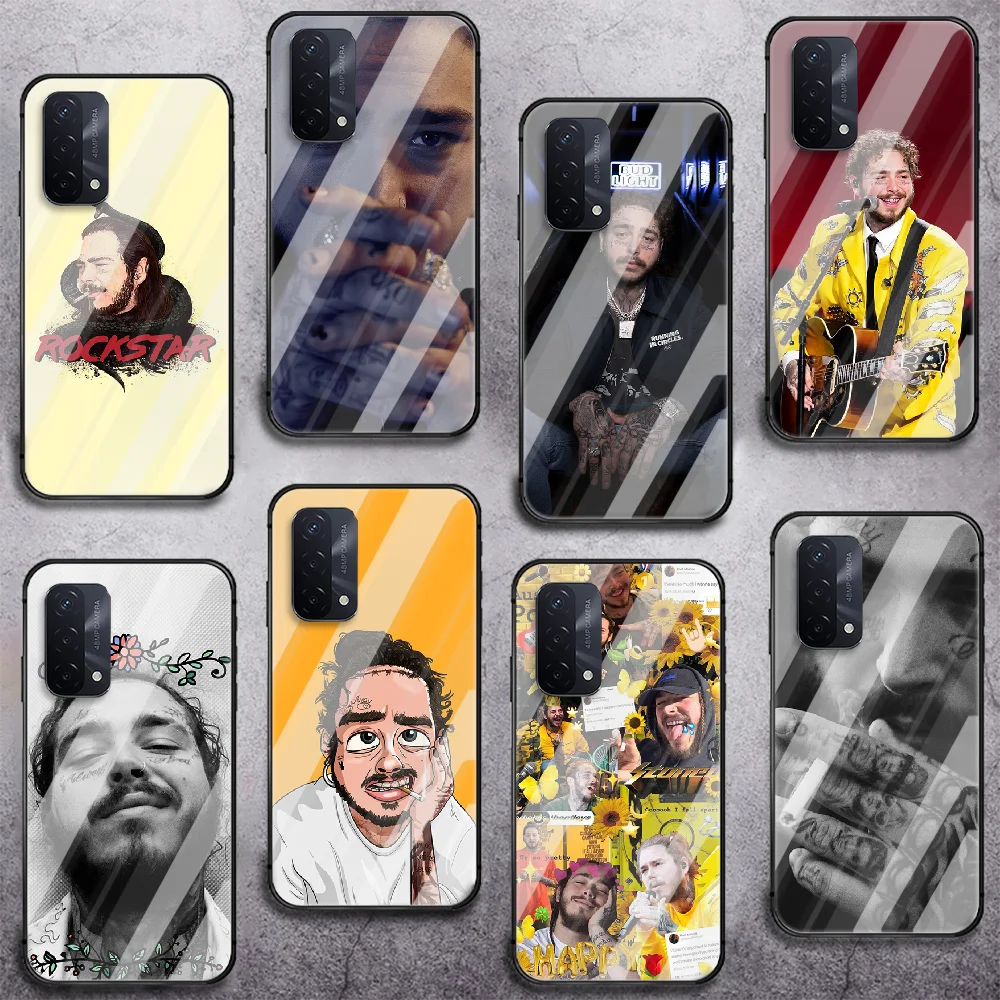 

Post Malone Phone Tempered Glass Case Cover For oppo realme find a x c xt gt 2 53 3 6 7 50 11 i Pro 4g 5g Black Etui Painting