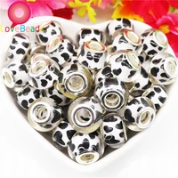 50pcs red pink color love heart big hole bead charms fit european charm style pandora snake chain bracelets bangle and necklaces
