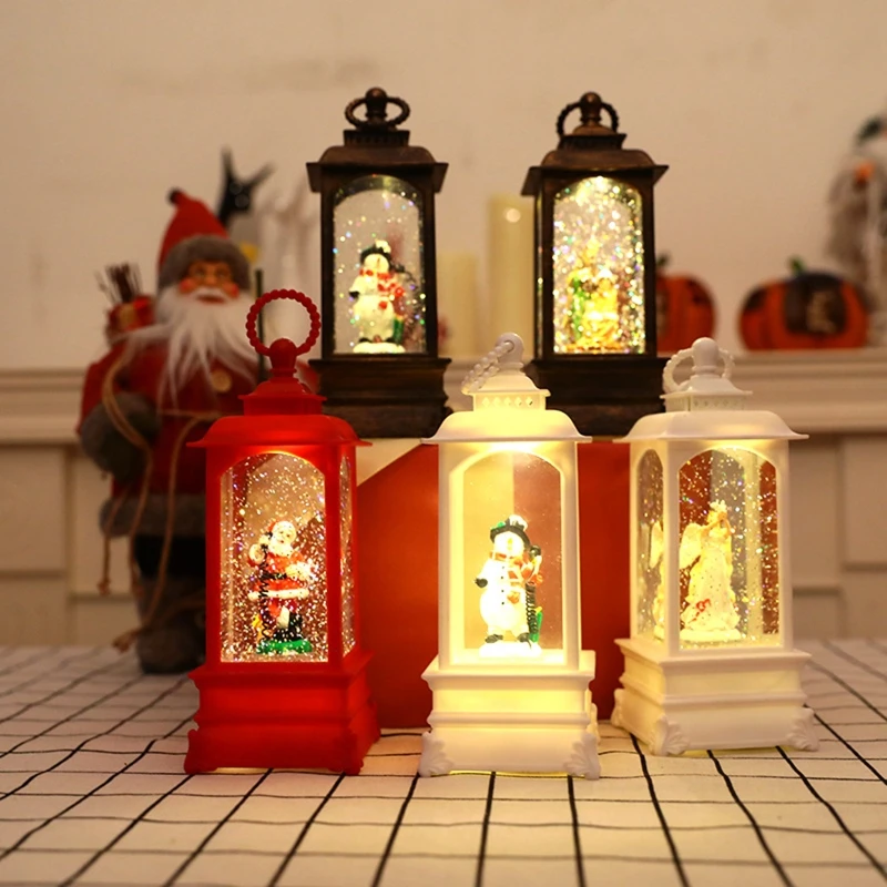 

Christmas LED Lamp Floating Snow Wishing Wind Light Lantern Music Box Decoration 203C