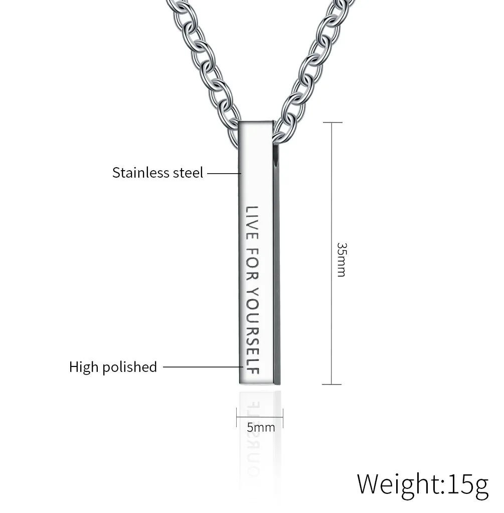 Ожерелье унисекс из нержавеющей стали для мужчин и женщин Маленькая подвеска