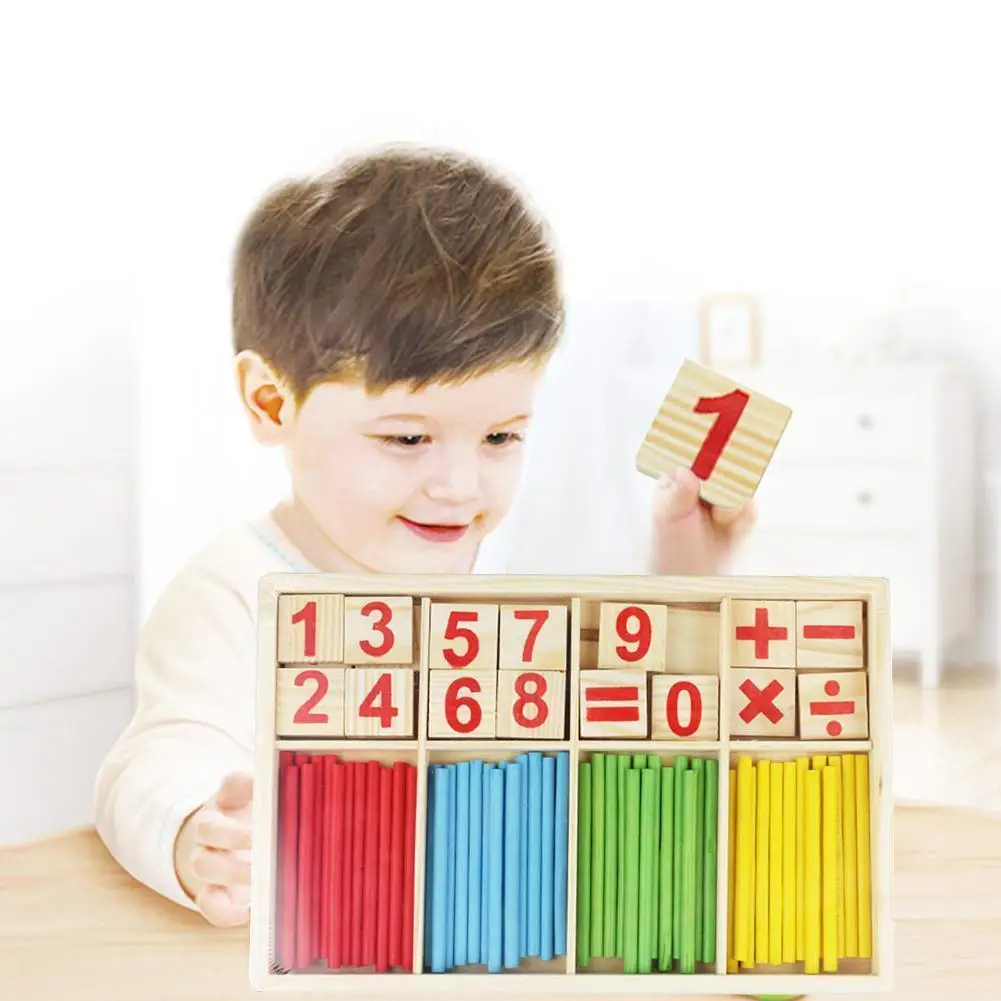 

Wooden children counting stick counting stick kindergarten education teaching baby aids mathematics early Montessori number S0E5
