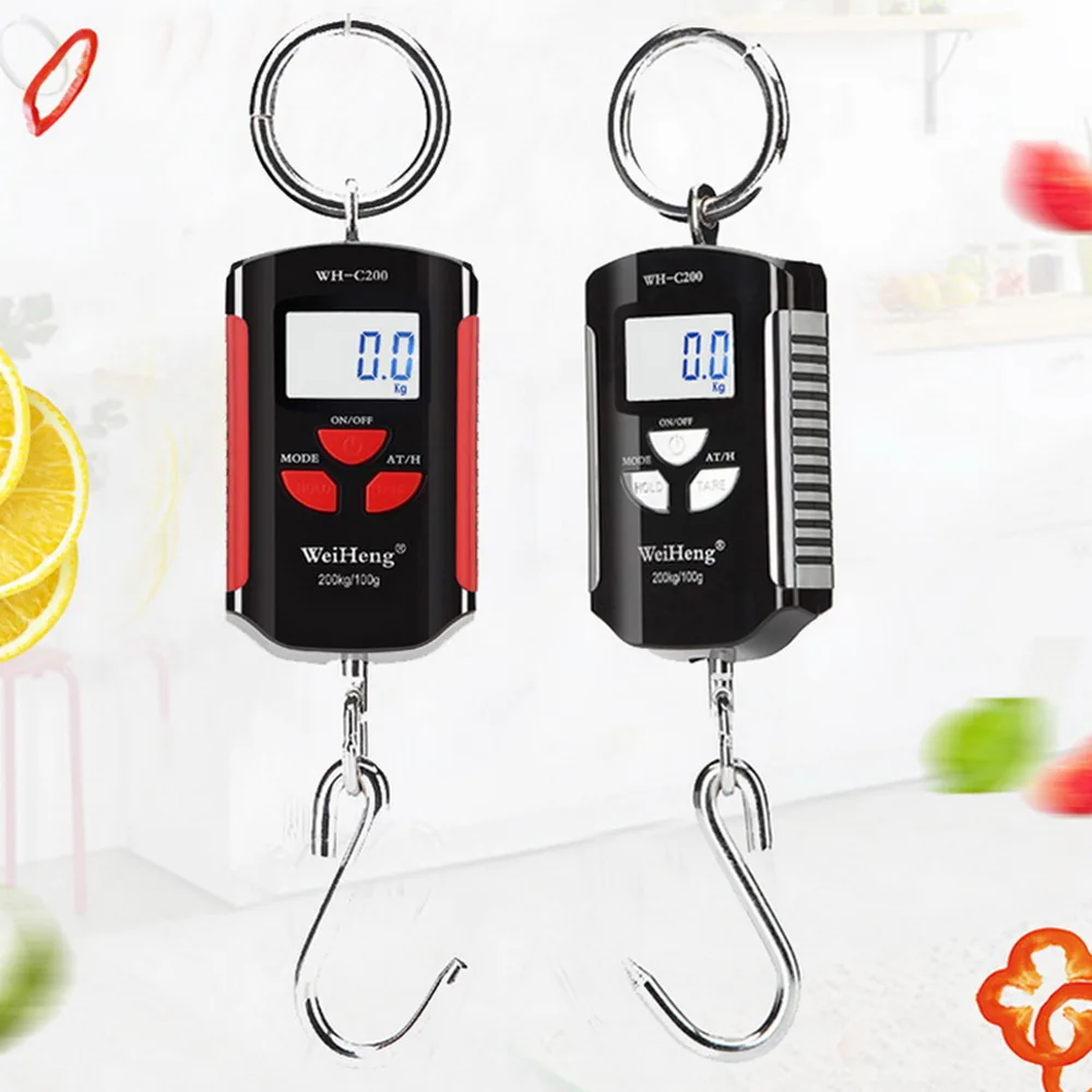 1 шт. Карманные весы портативные цифровые для багажа с подвесным крючком 200