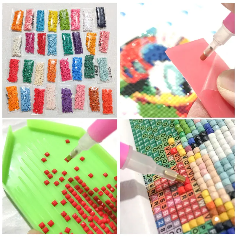 Алмазная живопись полноформатная/круглая вышивка крестиком замок в горах 5D