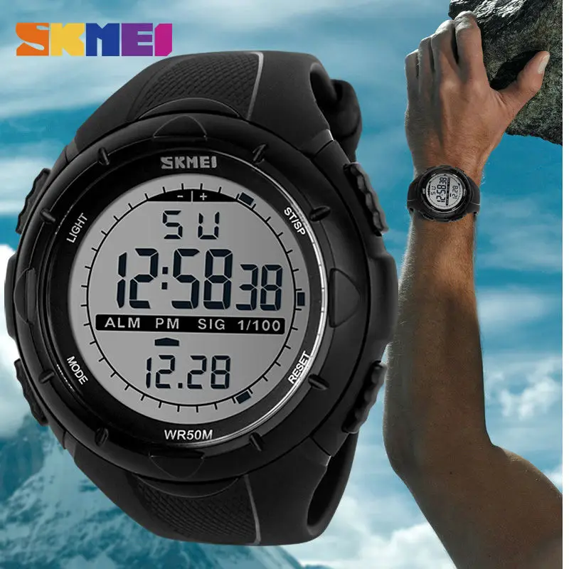 

SKMEI Fashion Simple Sport watch Men Military Watches Alarm Clock Shock Resistant Waterproof Digital Watch reloj hombre 1025