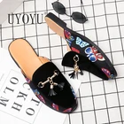 Мюли мужские с бахромой, Роскошные туфли с пряжкой, лоферы, кожаная обувь, ретро тапочки на плоской подошве, без застежки, для вечеринки