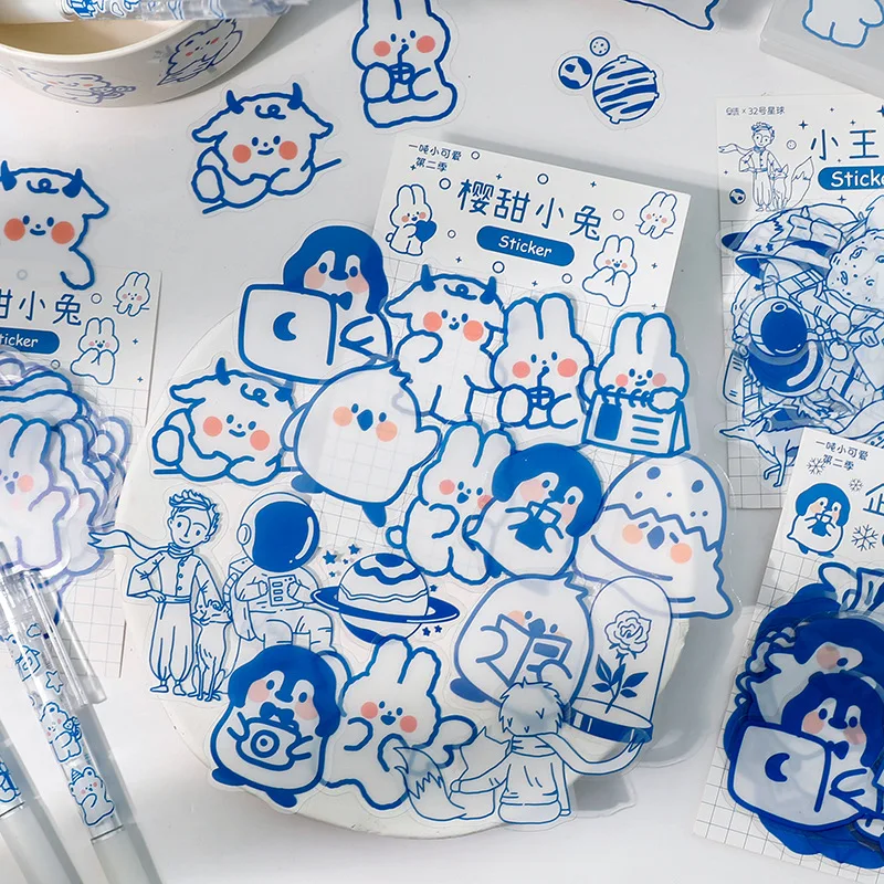

40 pcs Cute Cartoon animal PVC sticker kawaii rabbit penguin Decorative Stickers Scrapbooking diy Label Diary Stationery Album