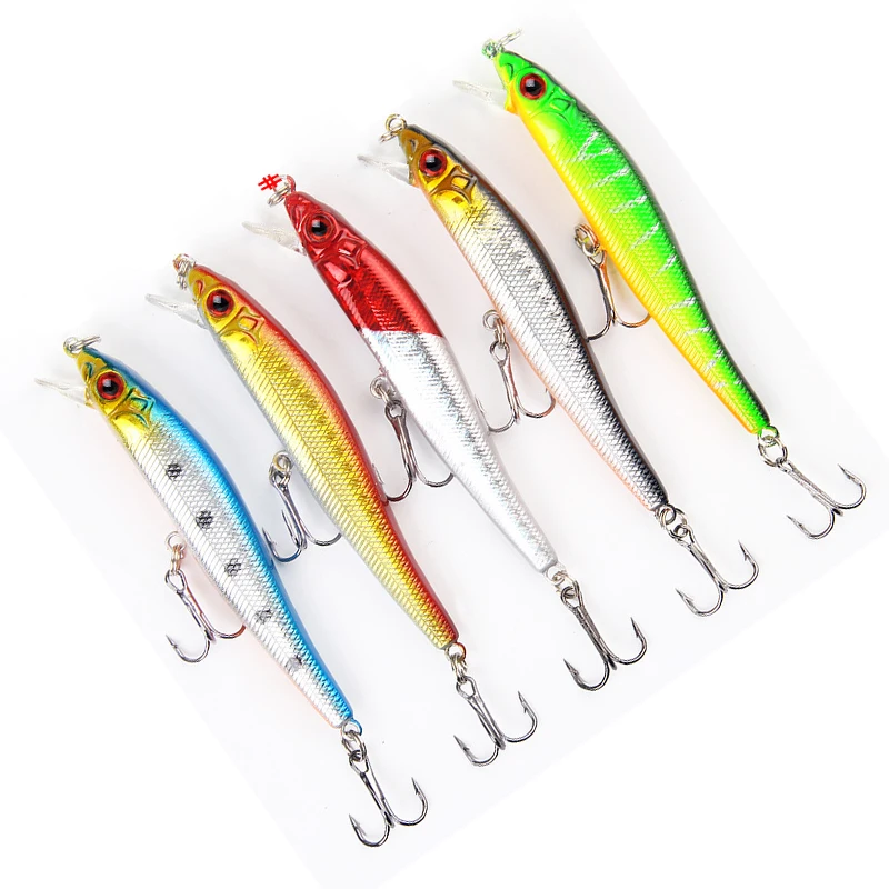 

1Pcs Sinking Minnow Fishing Lure 80mm 5.2g freshwater Fishing Artificial Hard Bait bass pike lure Treble hook Wobbler Tackle
