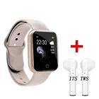 Женские Смарт-часы I5 с Bluetooth, наушники, Смарт-часы Y68 для Apple IPhone, пульсометр, фитнес-трекер с металлическим циферблатом D20