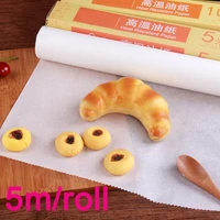5mroll baking paper barbecue double sided silicone oil paper parchment rectangle oven oil paper baking sheets bakery bbq party