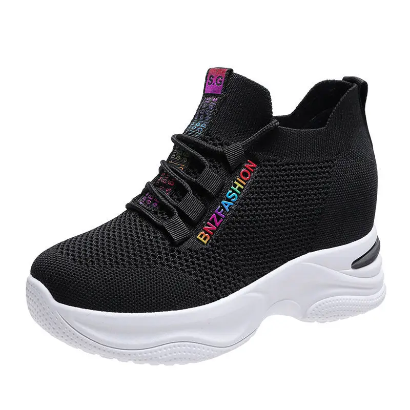 

Children's Korean students with high shoes spring 2021 new online celebrity Joker breathable leisure sports shoes women 8cm
