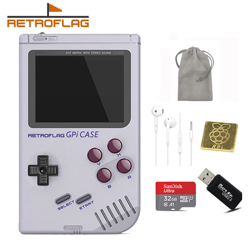 Оригинальный комплект чехол Retroflag GPi с радиатором для Raspberry Pi Zero и W безопасным