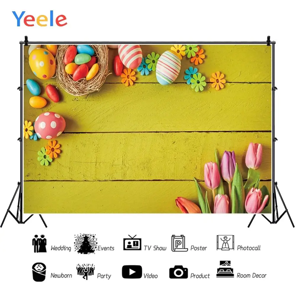 

Желтые деревянные доски Yeele, пасхальные яйца, цветы, детская еда, фоны Photophy, виниловые фоны для фотостудии на заказ
