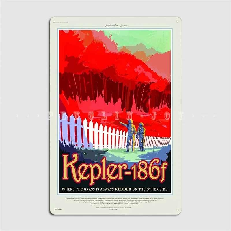 

Kepler-186f Jpl постер для путешествий, металлическая табличка, клубный стиль, паб, гараж, забавная картина, декор, жестяные плакаты