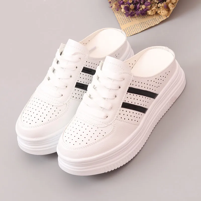 Туфли женские кожаные сандалии лоферы мягкая обувь на платформе без каблука Мокасины летняя для