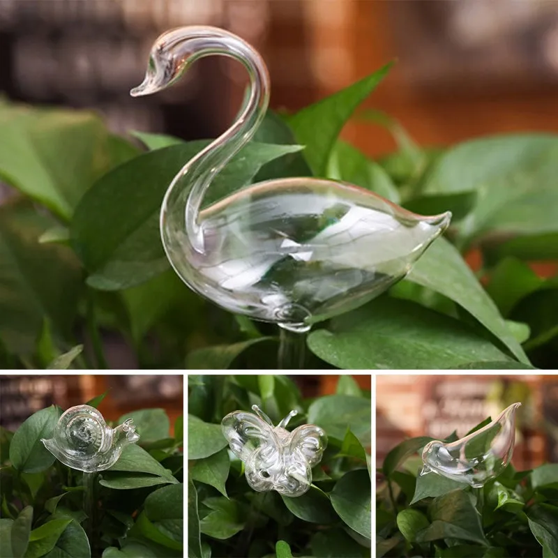 

Non-toxic Glass Plant Flowers Water Feeder Automatic Self Watering Devices Plant Waterer Decorative Clear Glass Watering Device