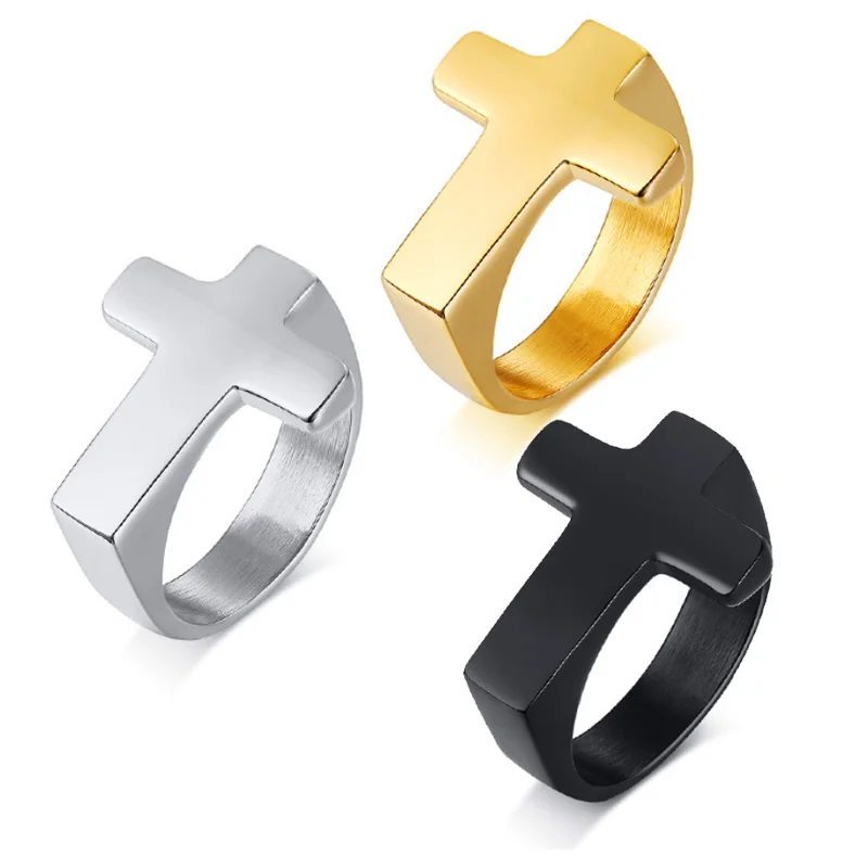 Кольцо с анхом Ansata Крест ключ Нил никогда не выцветает Черное золото кольцо из