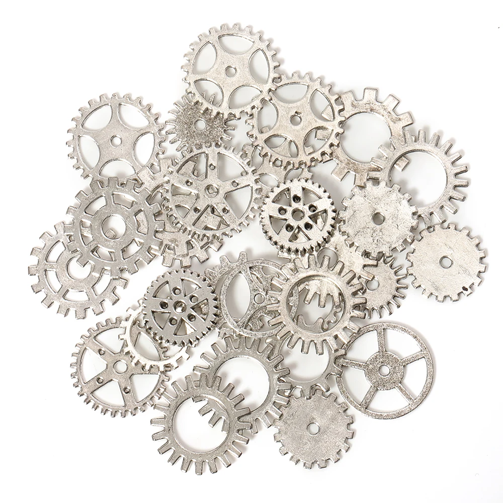 

50g 100g Mixed Antique Silver Color Steampunk Cogs & Gears Charms DIY Pendant Charms Jewelry Making Vintage Bracelets Crafts