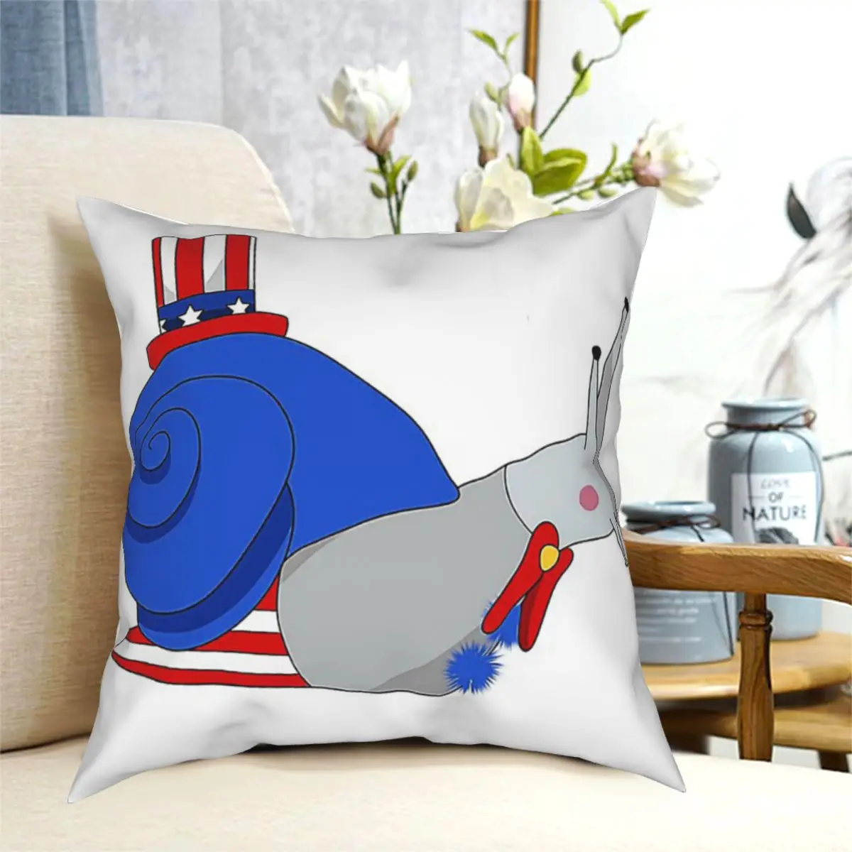 

New Captain Spaulding Horror Snail Throw Pillow Cushion Cover Decorative Pillowcases Case Home Sofa Cushions45x45cm(Double Sides